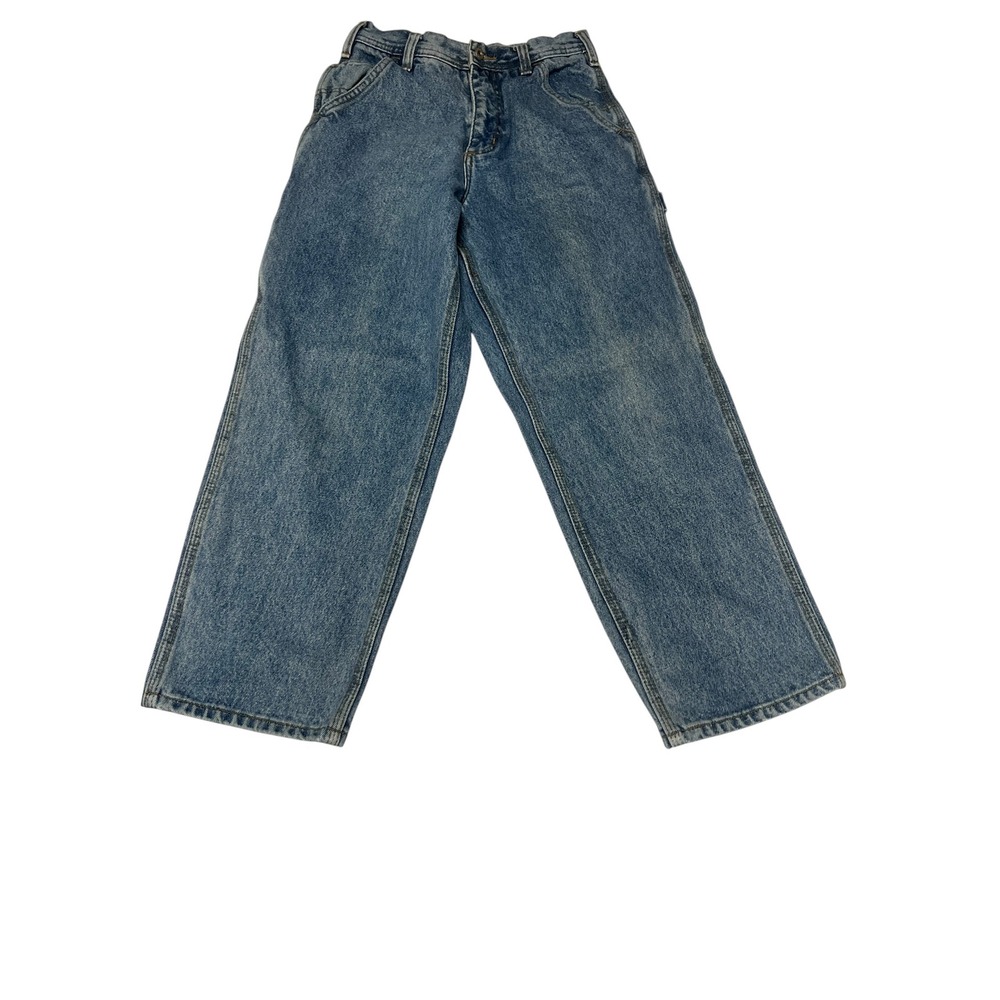 Vintage GUESS Jeans Womens 10 Carpenter Baggy Wide Leg Denim Y2K Utility 90s Blu
